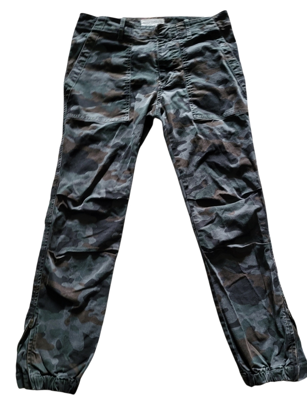 Nili Lotan Charcoal Camo Print Ankle Cropped French Military Pants Size 0